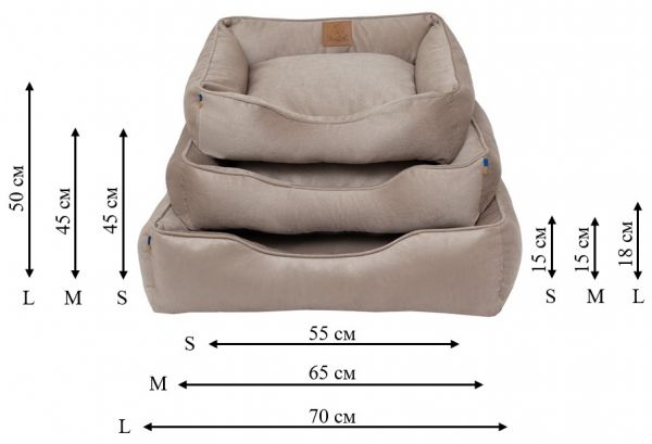 Лежак для котів та собак бежевий