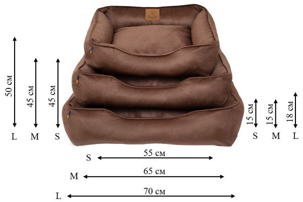 Лежак для котів та собак коричневий