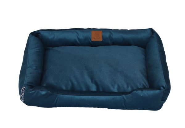 Лежак з велюру "З Україною в серці" синій