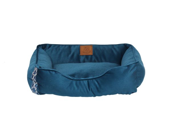 Лежак з велюру "З Україною в серці" синій