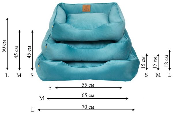 Лежак для котів та собак блакитний