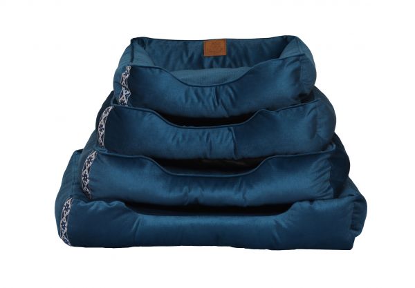 Лежак з велюру "З Україною в серці" синій