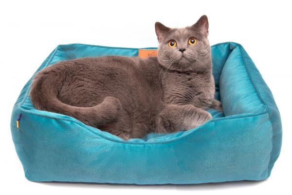 Лежак для котів та собак блакитний